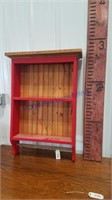 Red shelf w/ towel bar