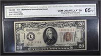1934 A $20 FEDERAL RESERVE NOTE-HAWAII