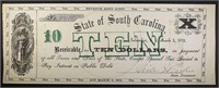 1872 $10 STATE OF SOUTH CAROLINA  GEM BU