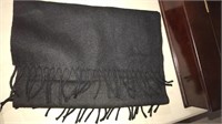 Black wool scarf, 12" x 52