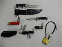 ASSORTMENT OF KNIVES AND GUN LOCK