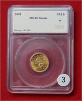 1902 $2.50 Gold Coin    ***