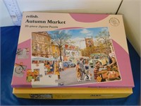 3 PUZZLES - AMERICANA, AUTUMN MARKET, DOGS