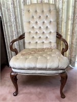 Queen Anne Style Tufted Arm Chair