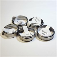$100  Pack Of 5 Silver Color Meditation Spining Ri
