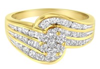 14k Gold 1.50ct Diamond Cocktail Swirl Ring
