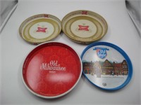 Lot (4) Advertising Beer Serving Trays