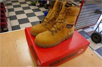 NEW WOLVERINE - BARKLEY SIZE 9M WORK BOOTS-8"TALL-