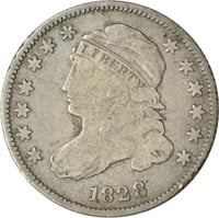 1828 CAPPED BUST DIME - VG