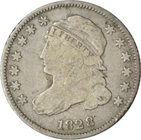 1828 CAPPED BUST DIME - VG