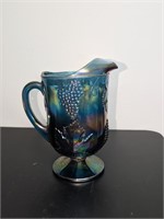 Vintage Carnival Glass Iridescent Pitcher Grapes