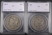 1891-P,O MORGAN DOLLARS SEGS G-4