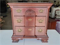 30" Mahogany Shell Carved Block Front Chest