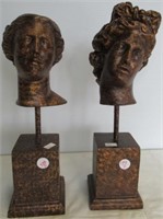 (2) Decorative Art Head Figures. Measures