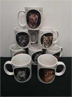 Eight of the big cats mug collection cups