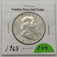 1963 Silver Franklin Half Dollar