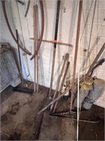 Lot of Brooms, Rakes & Misc.