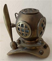 Brass navy diver helmet penholder