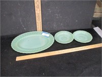 Jadeite platter and saucers