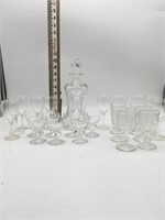 Liquor Decanter + Glass Ware Sets ~ 24 Pieces.