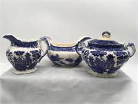 Lot Of 3 Serving Pieces - Blue Willow
