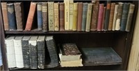 2 rows early books - living age, Crusoe, Irving,