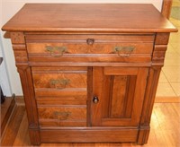 Antique Wash Stand Dry Sink w/ Drawers & Doored