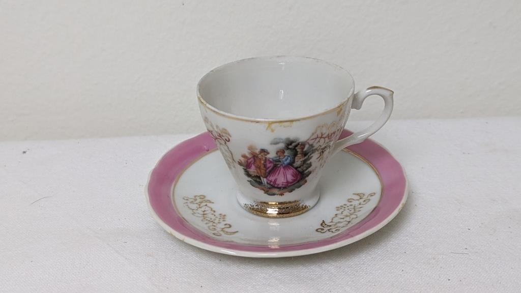 JAPAN DEMITASSE BONE CHINA TEA CUP AND SAUCER