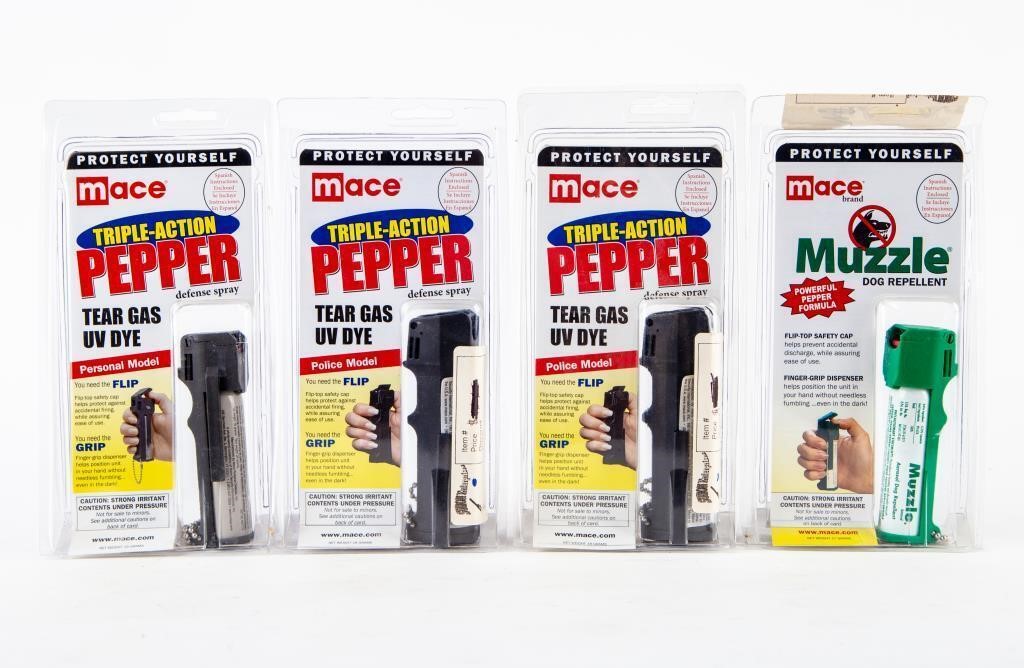 4 Mace Defensive Pepper Sprays