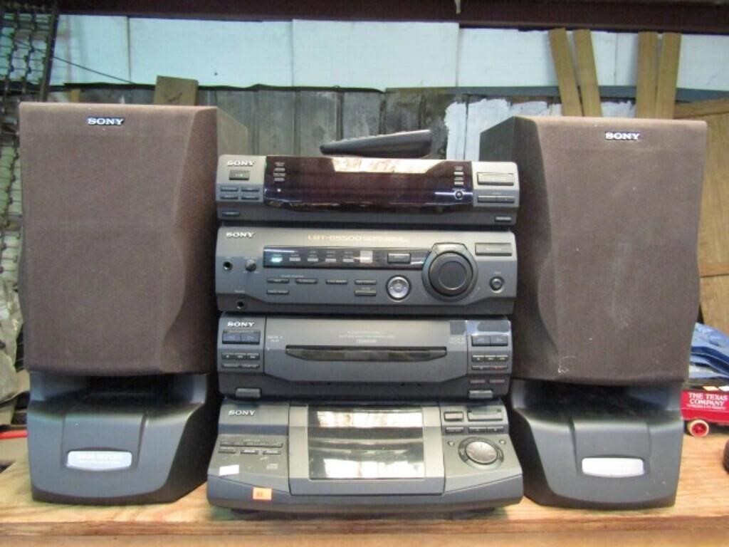 SONY AM/FM, CD, PHONOPGRAPH, CASS, STEREO SYSTEM