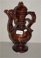 Antique brown glaze pottery ewer