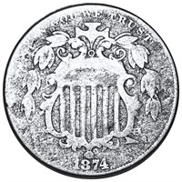 1874 Shield Nickel NICELY CIRCULATED