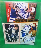 3x Signed Rick Vaive Toronto Maple Leafs Postcards