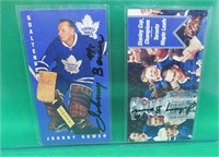 2x Johnny Bower SIGNED Toronto Maple Leafs Cards