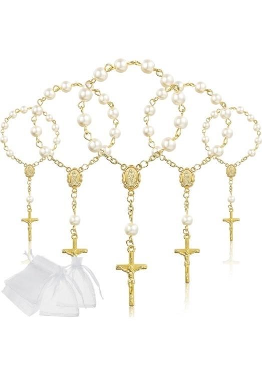( New ) Junkin 30 Pieces Baptism Rosary Acrylic