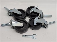 4pk Threaded 2.5in Casters  2 with Side Brake