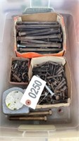 Assortment of Bolts and Tape Measure