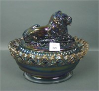 Imperial IG Smoke Lion Covered Candy Dish