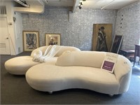 Pair of white modern sofas