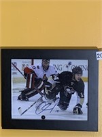 PENGUINS SIGNED NUMBER 14 ACTON SHOT FRAMED 13X13