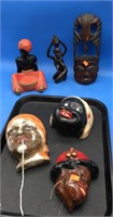 Black Memorabilia String Holders & Wood Carvings