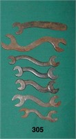 Lot of seven wrenches, six having S-handles