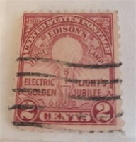 1929 2 Cent Edison First Lamp US Postage Stamp