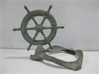 7.5"x 9"x 6" Cast Iron Shops Wheel Decor