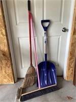 Brooms and shovel