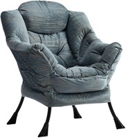 AbocoFur Modern Large Cotton Fabric Lazy Chair
