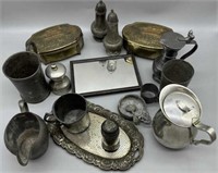 Vintage Pewter and Silverplate Lot