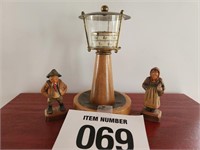 Cool barometer 6" w/ wooden figurines