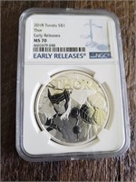 2018 Turalo thor MS70 Silver coin