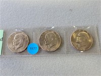 3- 1776-1976  Eisenhower dollars; uncirculated per